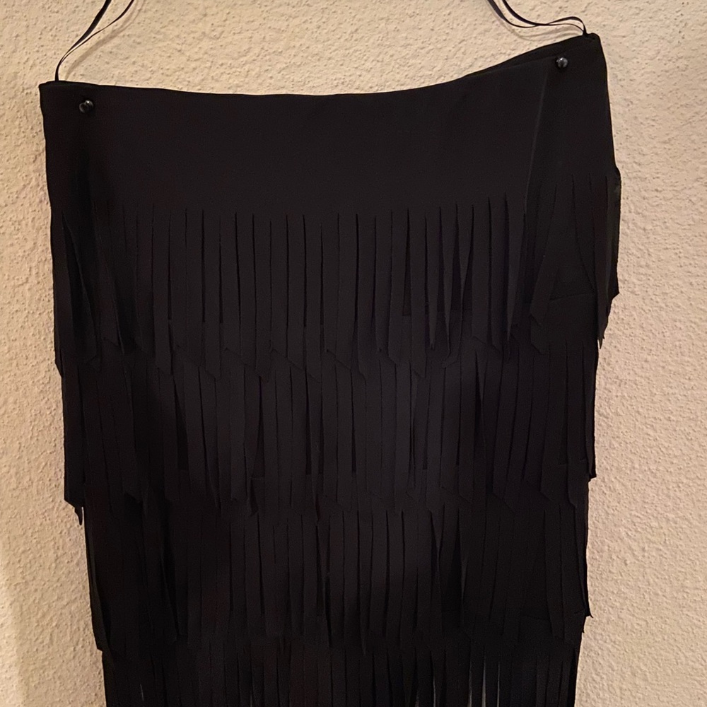 JS Collection Black fringe skirt
